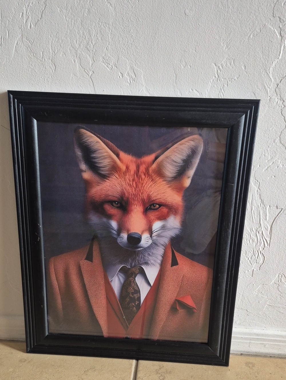 Framed Fox 13 1/2 X 16 1/2